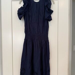 Shoshanna women’s navy flutter sleeve mini dress size 2